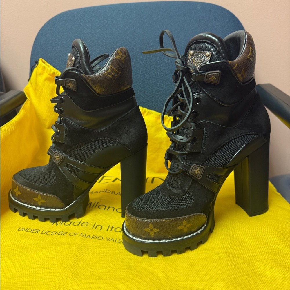 Louis Vuitton Black and Brown Women's Boots